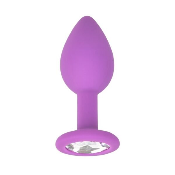Loving Joy Jewelled Silicone Butt Plug Purple -Small - Image 3