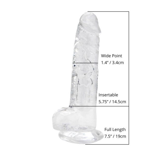 Loving Joy 8 Inch Dildo with Balls Clear - Image 6